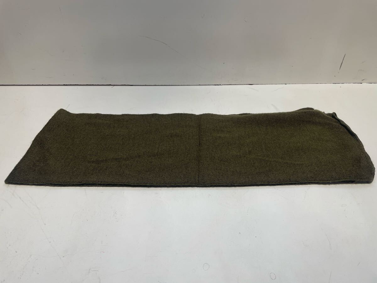 米軍実物 ウール スカーフ マフラー OD 1988年 DLA100-88-F-E012 ネックウォーマー チューブ ミリタリー 防寒 中古