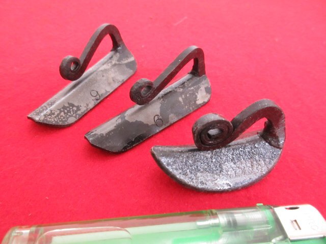 ZB805■ツマミ 丸窓 / ツマミ 面引鏝 丸面 6x60mm 9x60mm // 計3点 // コテ 鏝 こて 左官道具 / 未使