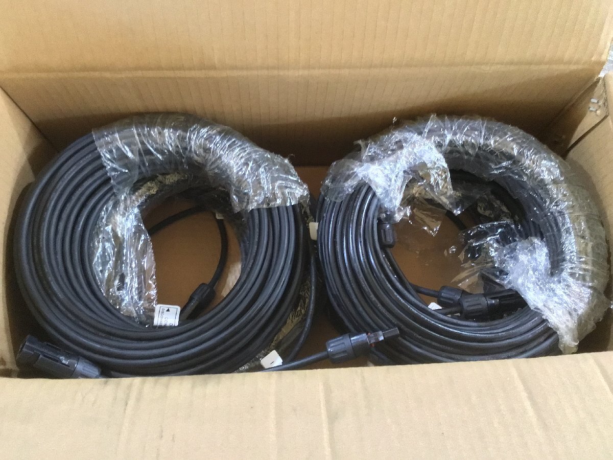 【未使用品】太陽光ケーブル（コネクタ付き）長さ25ｍ×６本入