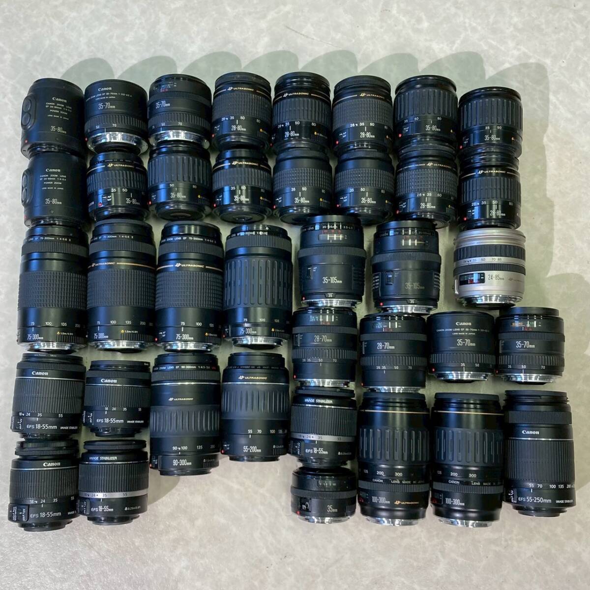 m201 /1円～ Canon EF EF-S USM レンズ 38点 まとめ 中古 大量 ジャンク EF-S 18-55mm IS STM 55-250 IS ll 300mm デジタルカメラ キャノン