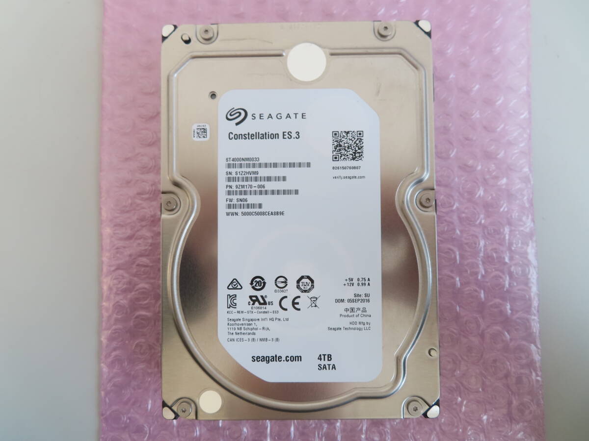 SEAGATE (シーゲイト) ST4000NM0033 [4TB SATA600 7200rpm] 使用77675時間