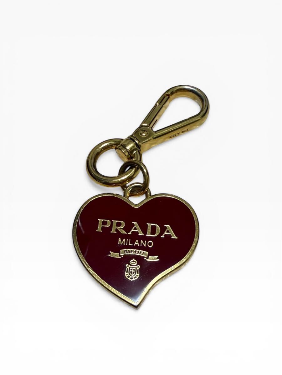 PRADA ゴプレート ハート キーホルダー　GLD