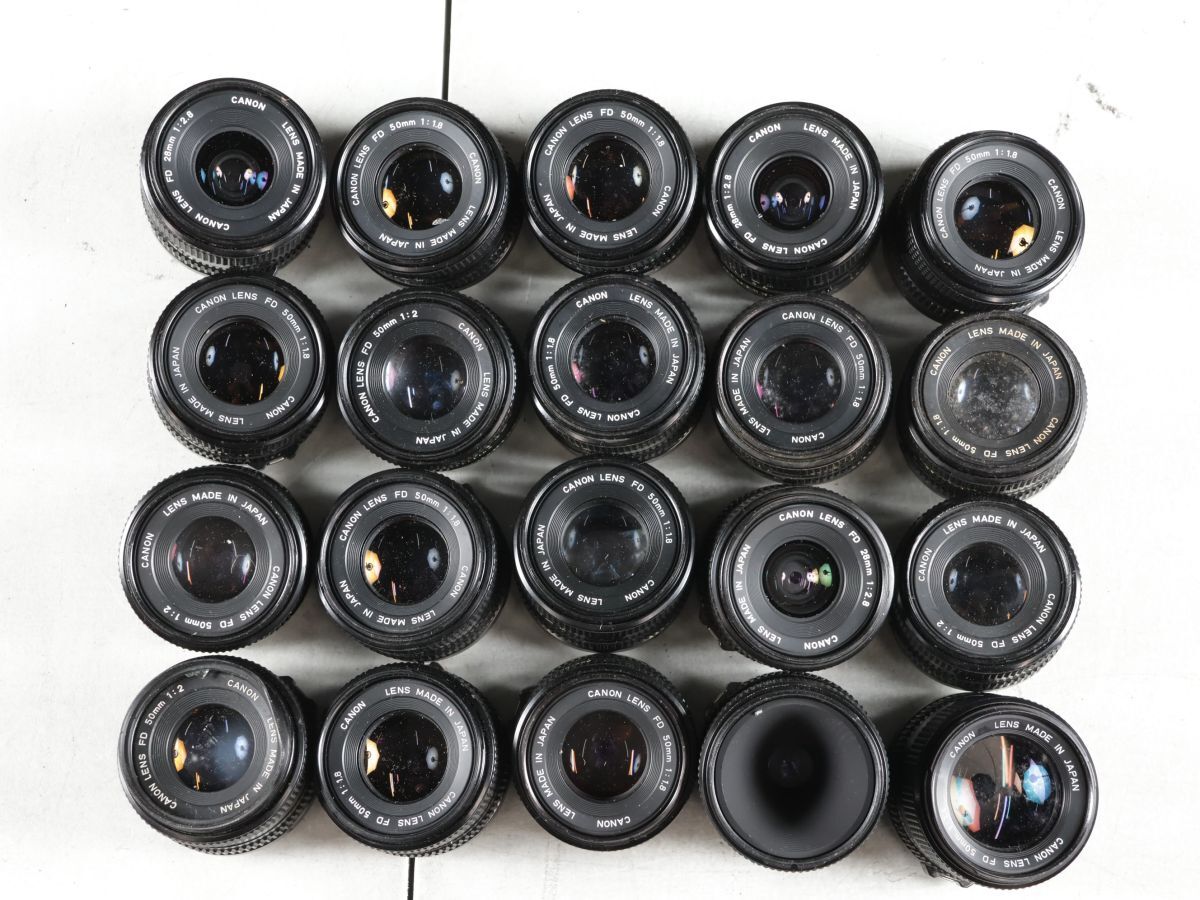 1414 20点まとめ Canon キヤノン NEW FD 50mm F1.4 F1.8 28mm 他 単焦点レンズ まとめ まとめて 大量セット 送料1100円