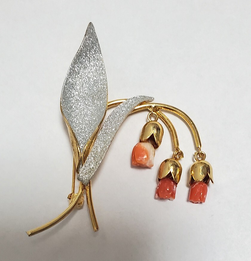 本珊瑚 ブローチ レディース アクセサリー 8,1g きれいめ