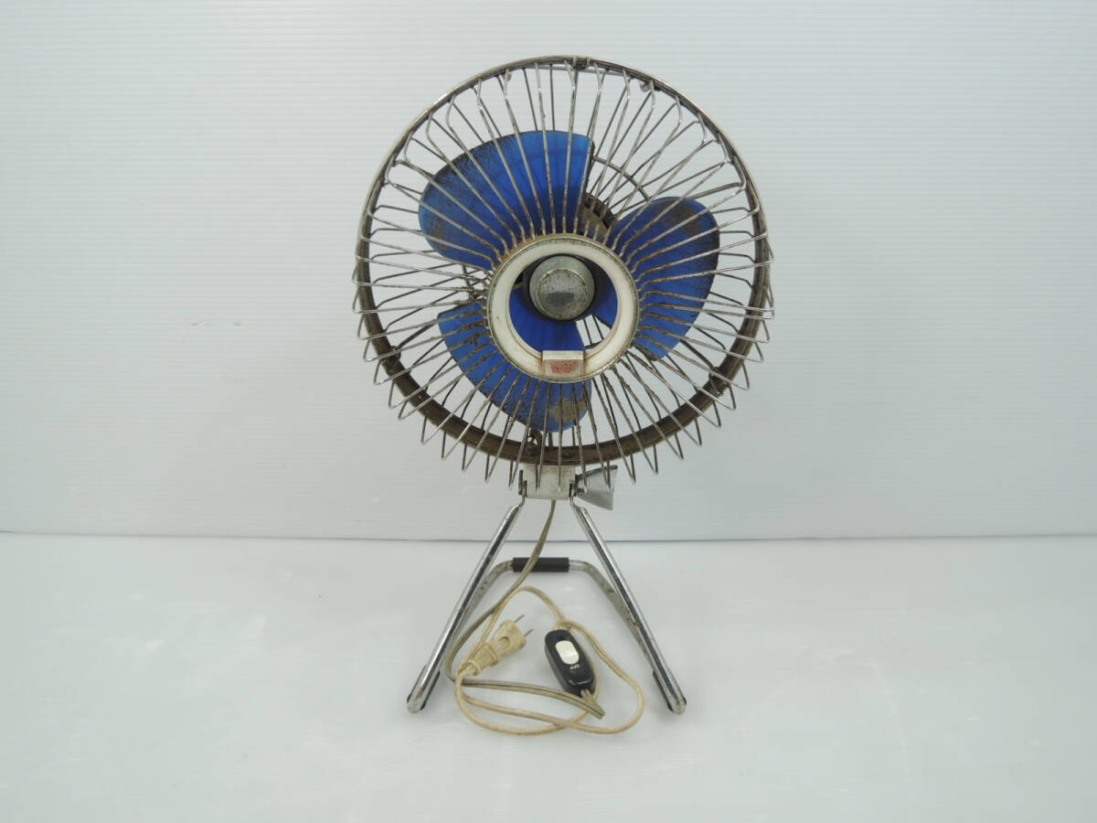 △動作ok SANYO 三洋 サンヨー扇風機 EF-4NL型 20cmベビー扇 ブルー アンティーク 昭和レトロ/管理1092A21-LM0126