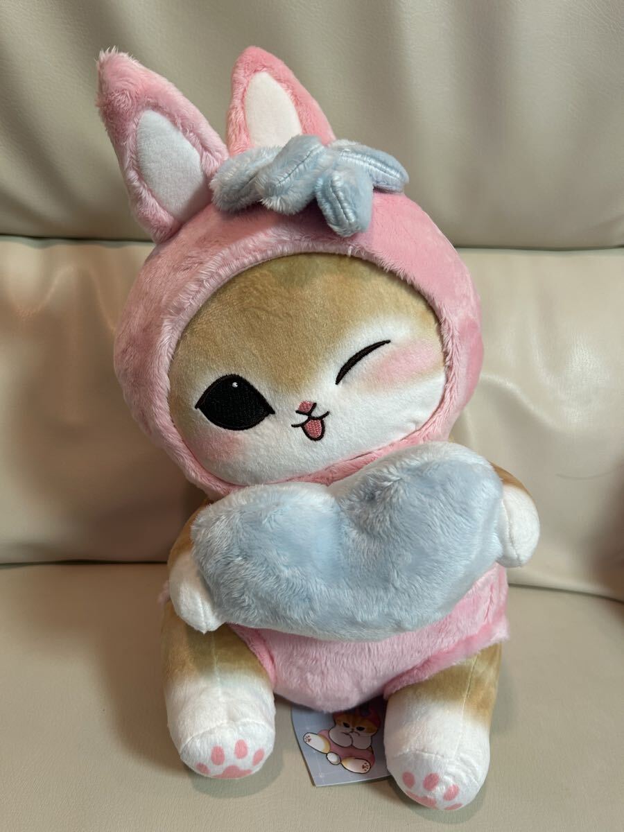 ラスト1点☆未使用☆mofusand モフサンド うさにゃんBIGぬいぐるみ／ねこ、うさぎ／人形／ピンク系