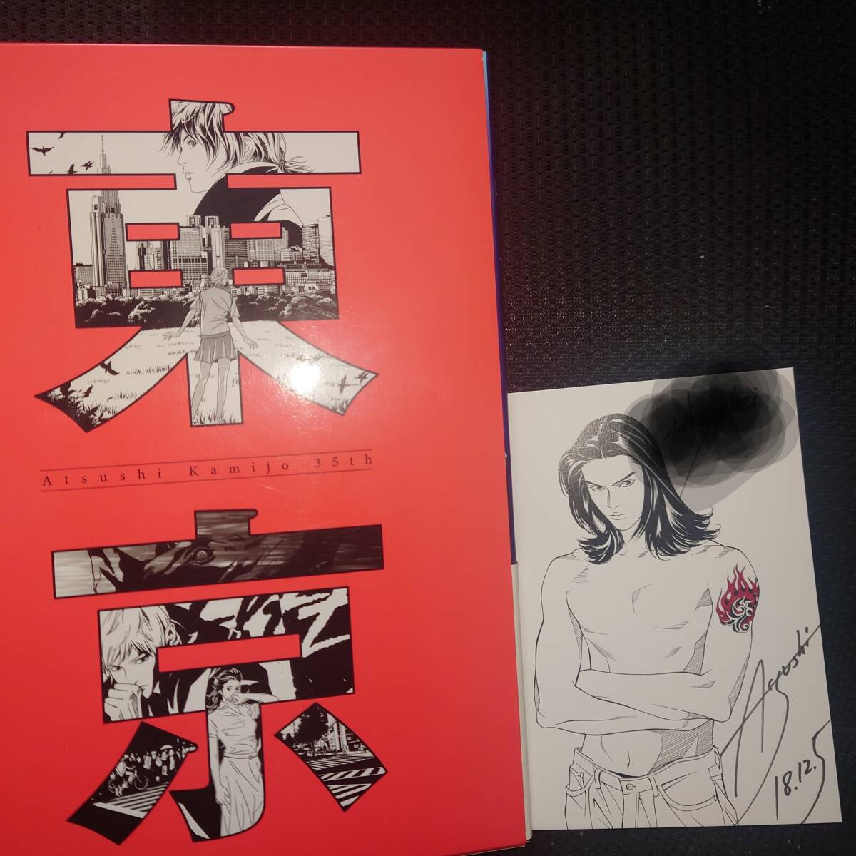 ■上條淳士 画業35周年記念 作品集 東京+漫画全巻ドットコムオリジナルケース■本とポストカードに直筆サイン入りですが、ワケあり
