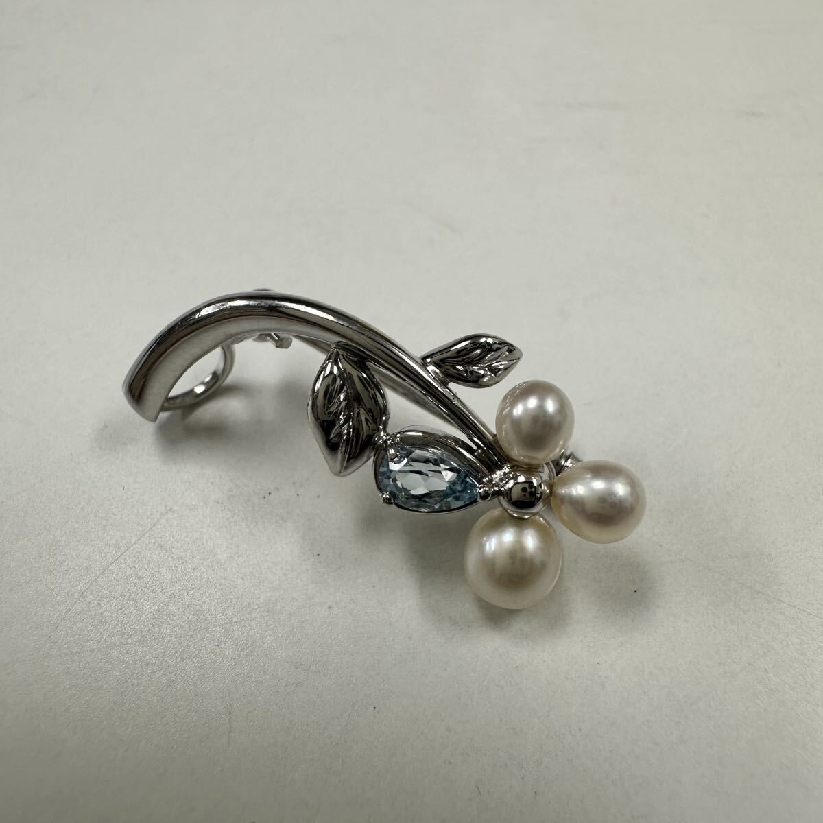 TASAKI 田崎真珠 パール SILVER 本真珠 アコヤ真珠 アクセサリー シルバー ブローチ 天然石 ブルー