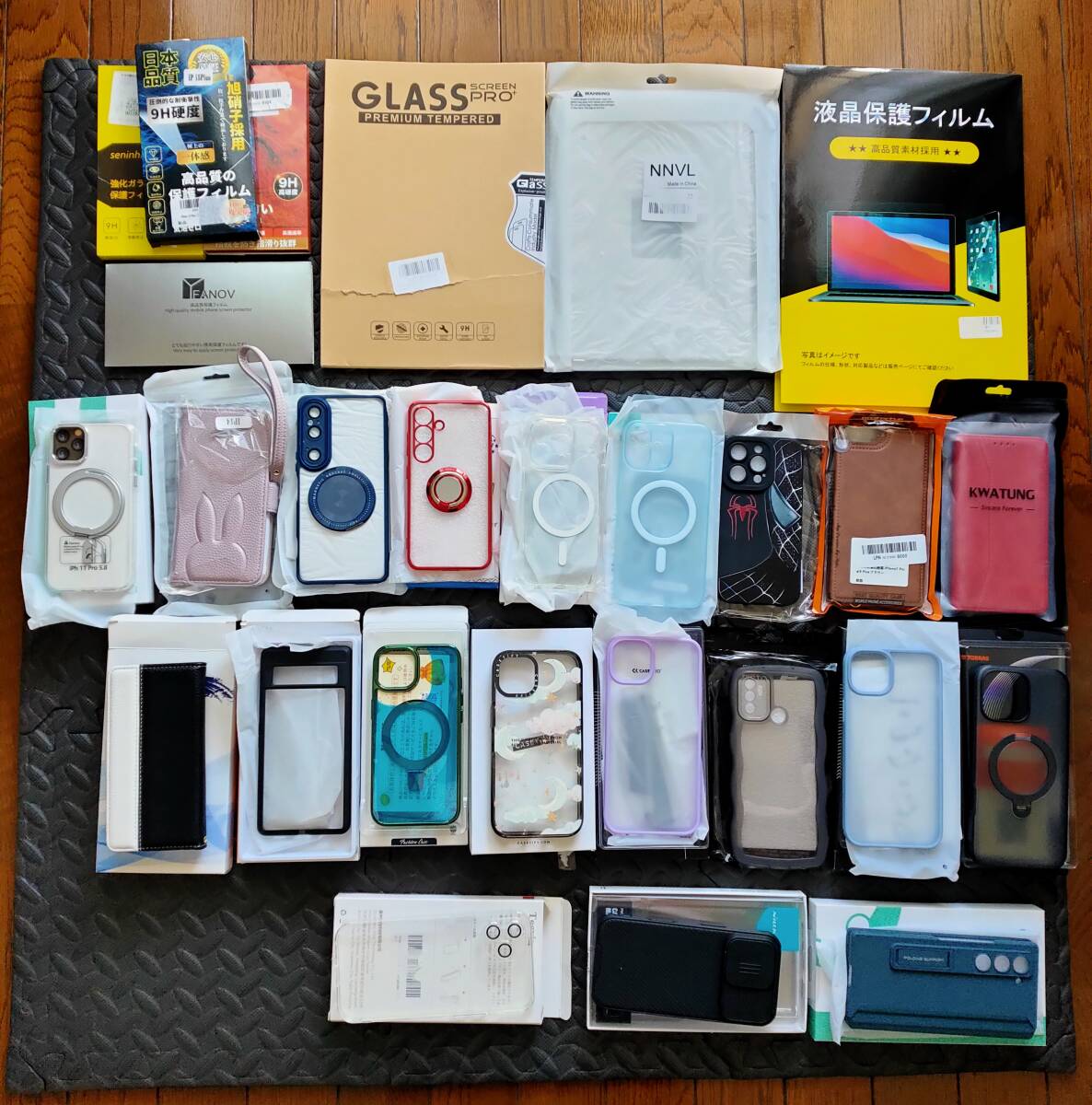 iphone, android用スマホケース, 保護フィルム等28点セット