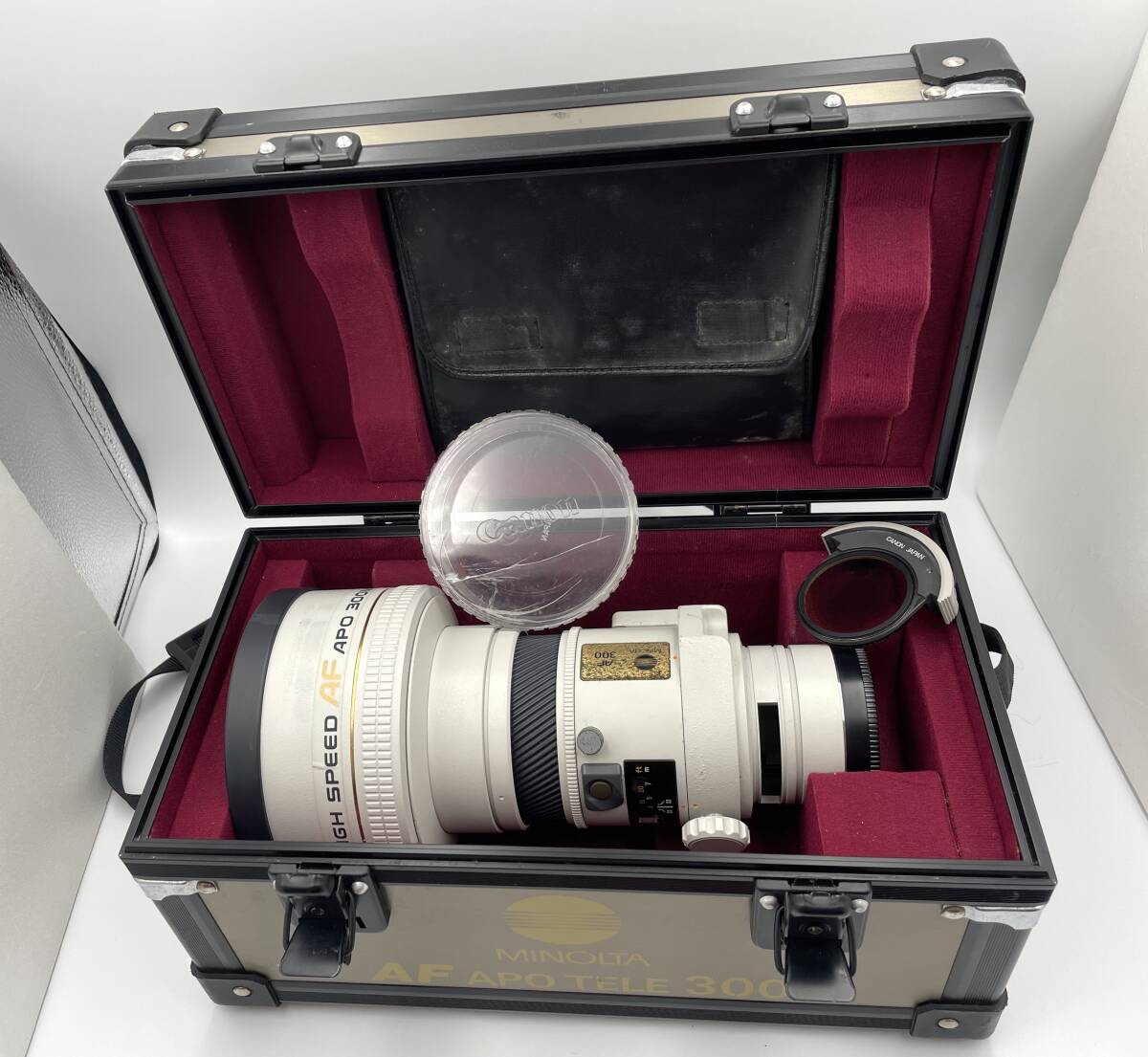 MINOLTA HIGH SPEED AF APO 300mm 1:2.8 ケース 付　おまけ canon PL-C フィルター　ミノルタ キャノン 300 2.8 sony ソニー ...