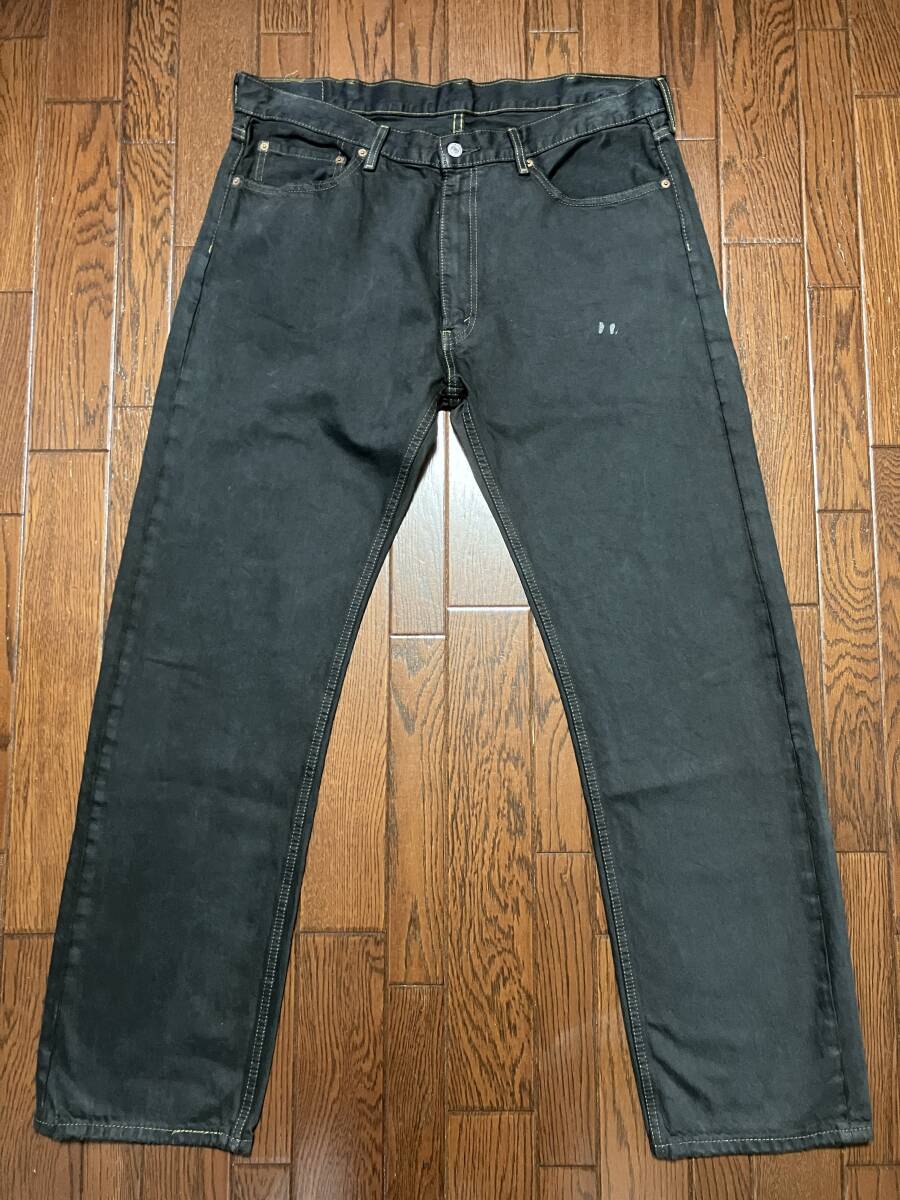 リーバイス Ｌｅｖｉ’ｓ ５０５ 後染め ブラック ジーンズ ｗ３８ 黒 ビッグサイズ 大きい デニム パンツ ジッパーフライ ジーパン