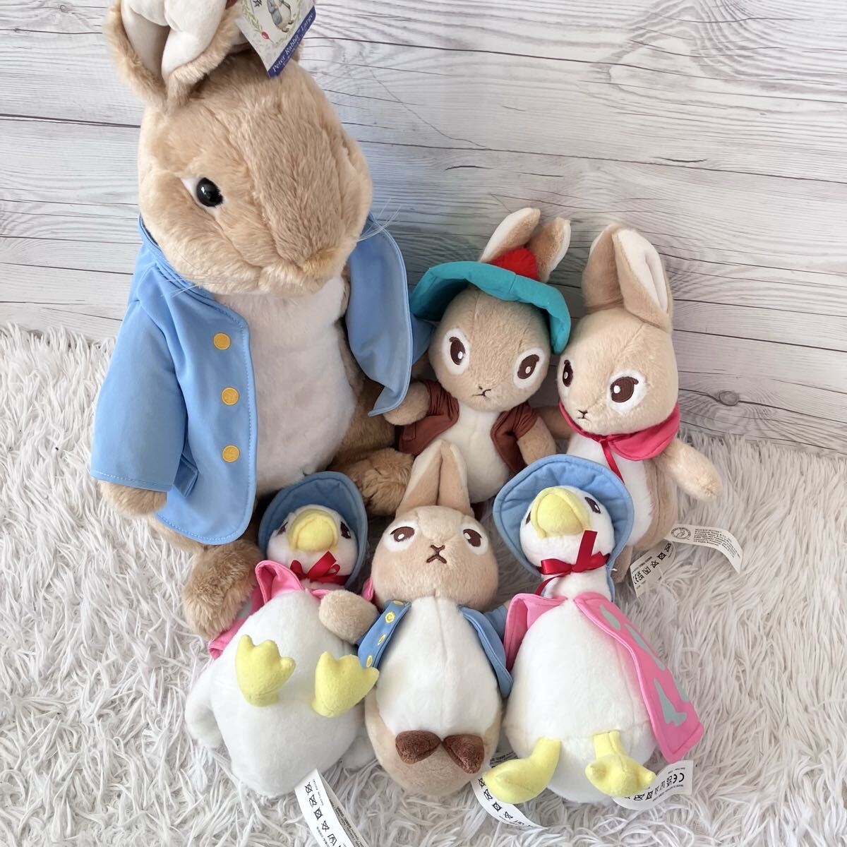 送料無料 ピーターラビット ぬいぐるみ 6点セット PETER RABBIT ベンジャミンバニー あひるのジマイマ ぬいぐるみセット 6