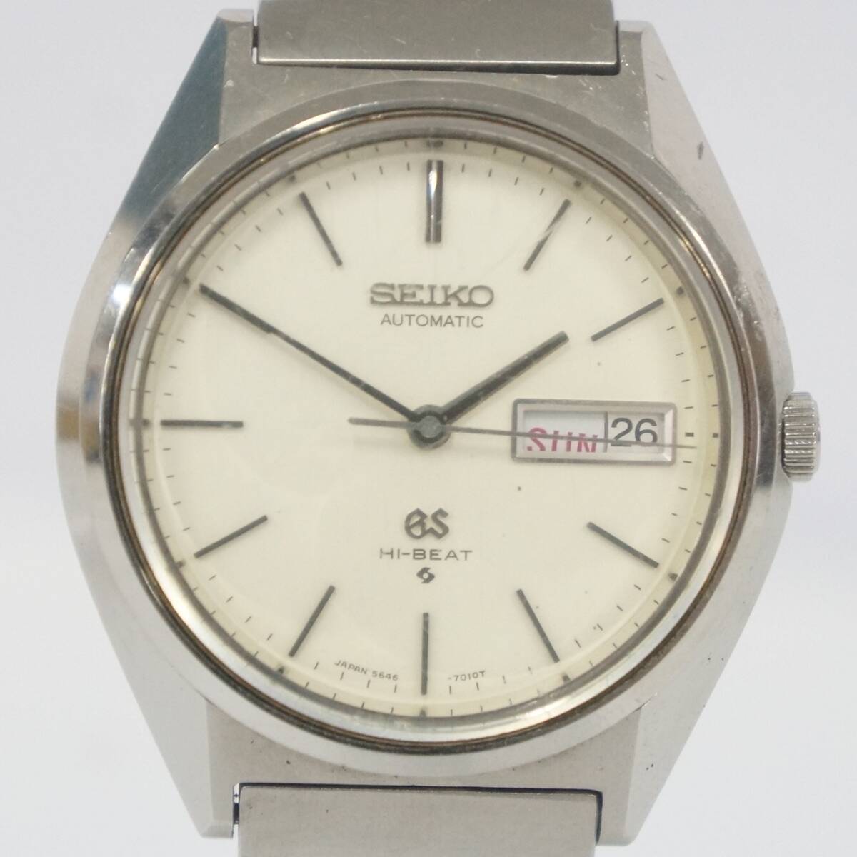 稼働品 SEIKO グランドセイコー GS HI-BEAT 5646-7010 デイデイト メンズ 自動巻き 腕時計 ジャンク 2103282311