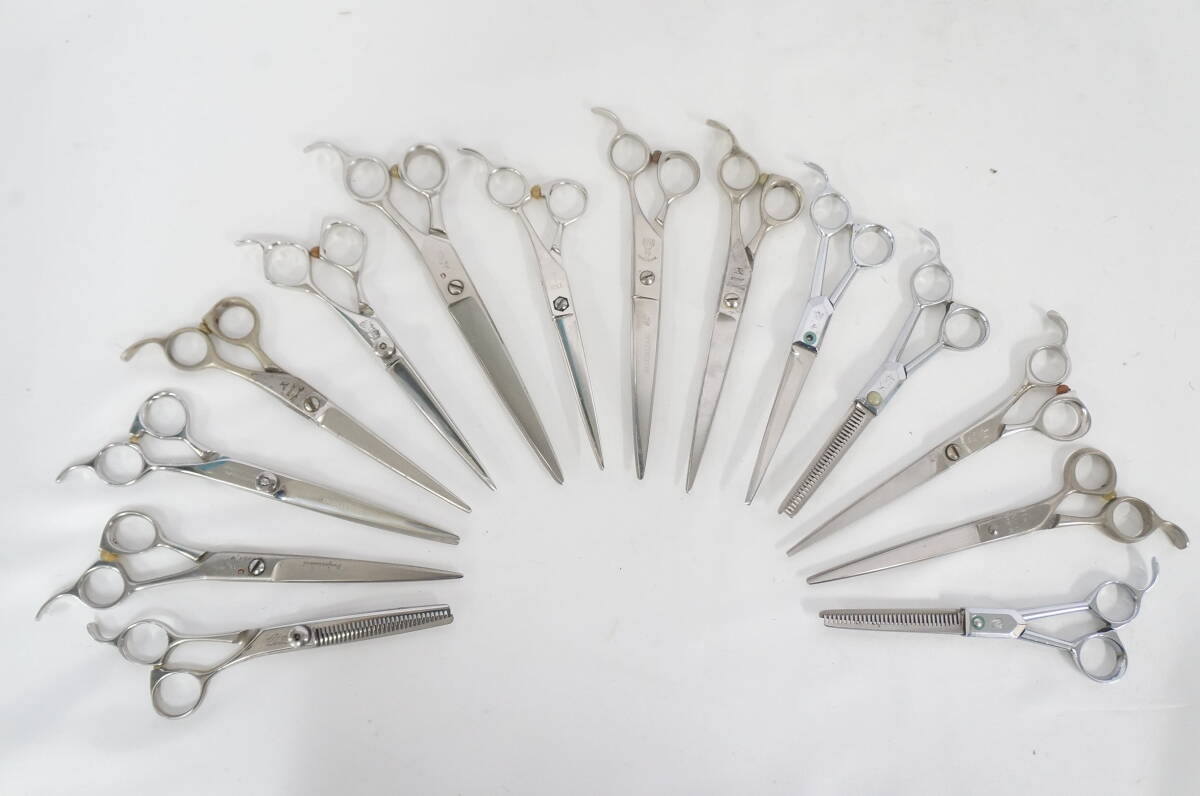 天洋G 登龍 TKK MATSUZAKI 大洋 YASAKA 等 理容鋏 14点 まとめてセット セニング シザー 理容 床屋 1103282311