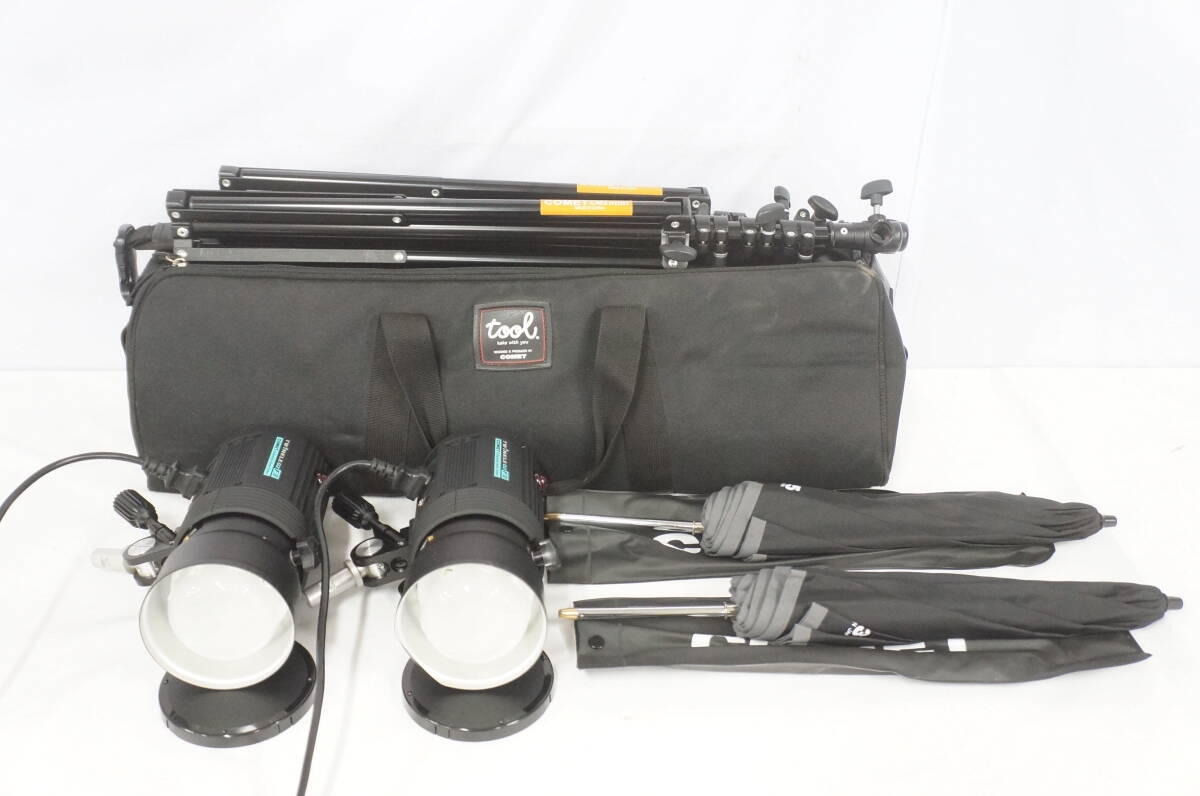 COMET コメット TWINKLE02 FⅢ モノブロック ストロボヘッド 三脚 アンブレラ まとめてセット 1103291411