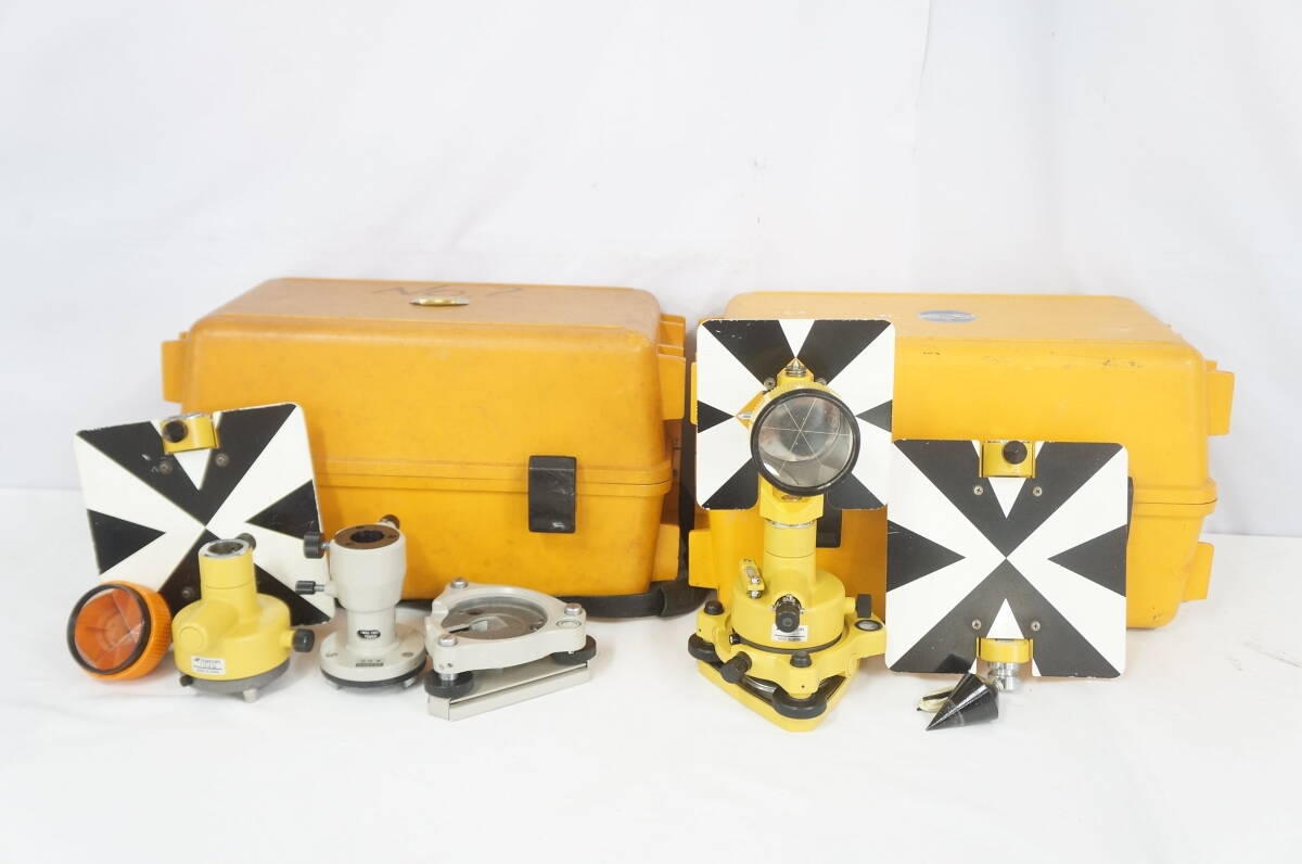 ① TOPCON トプコン EDM ACCESSORIES-3 他 素子プリズム ターゲット ミラー まとめてセット 測量 1103271211