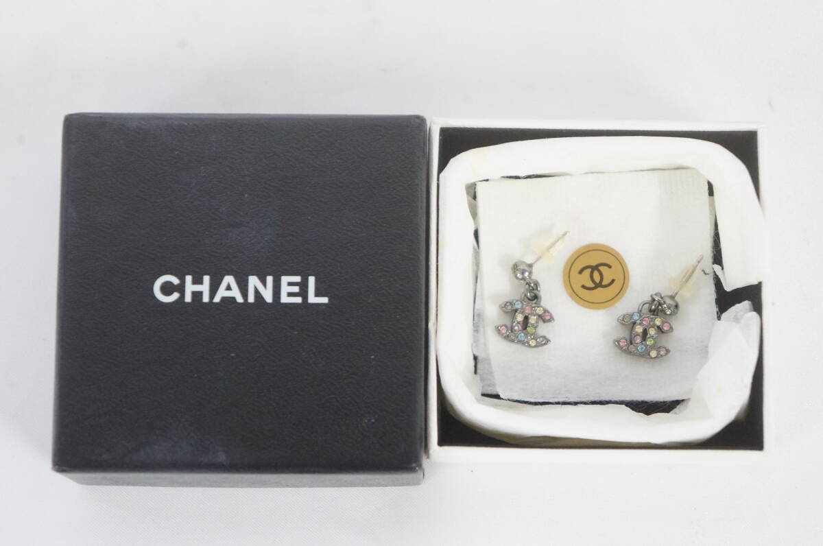 CHANEL シャネル ココマーク マルチカラー ストーン ピアス アクセサリー 6503272311