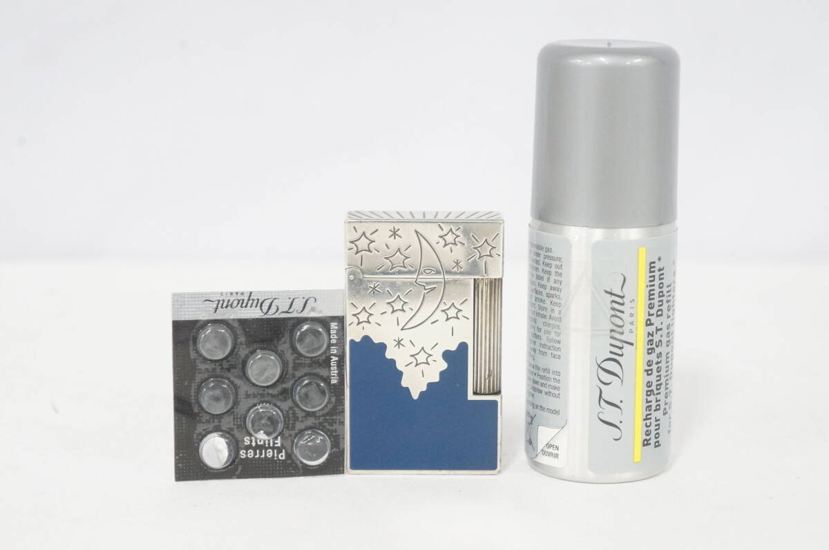 着火確認済 S.T.Dupont デュポン ライン2 ランデヴー リュンヌ 世界限定2500個 ローラー ガスライター 純正ガス フリント付き 2103286041