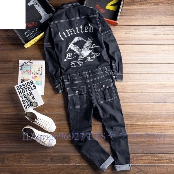 ☆新品サロペット メンズ オーバーオール　デニム オールインワン ジーンズ つなぎ サスペンダーズボン ペインター作業服M~2XL