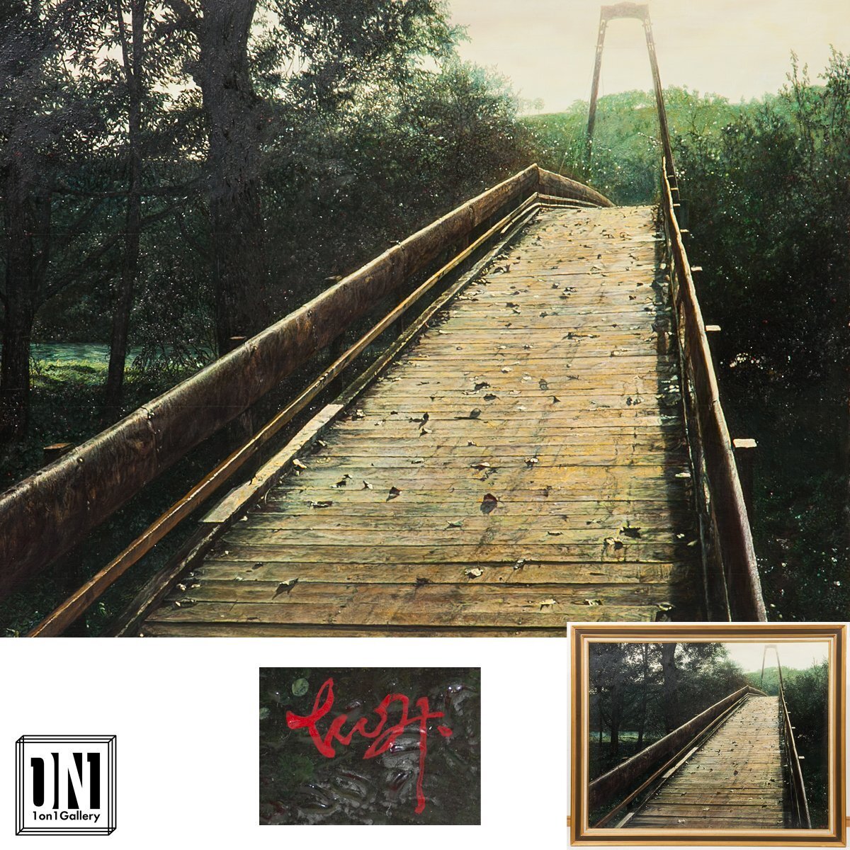 【1on1】真作 三原它休身 『輝ける橋(中の島)』 油彩 50号 大作 ■ リアリズム逸品 一陽会会友 セントラル油絵大賞展優秀賞 HP掲載作品