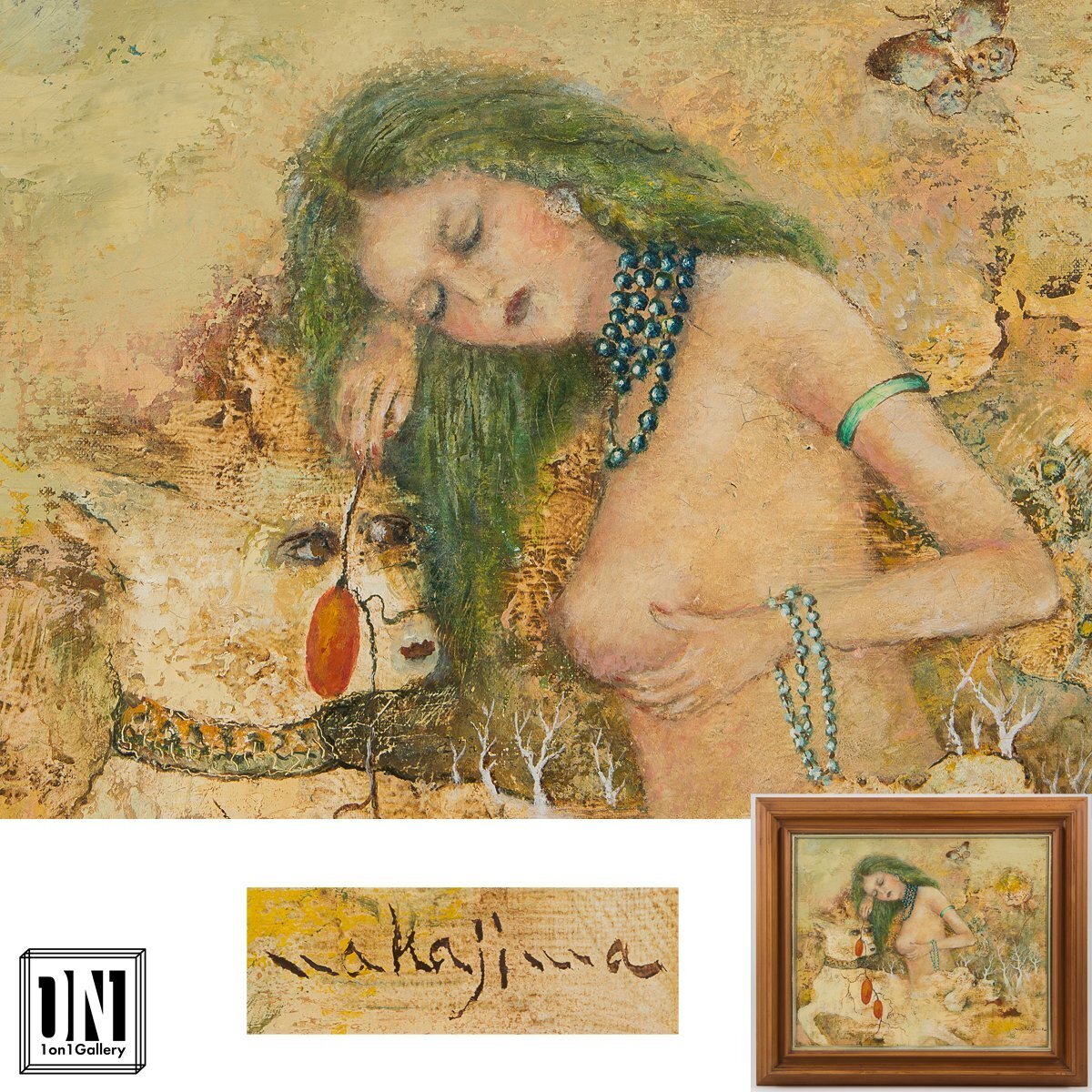 【1on1】真作 中島敏明 油彩 キャンバス 8号 額装 ■ 二科会理事 総理大臣賞 国際美術大賞展大賞 千葉県美術会理事