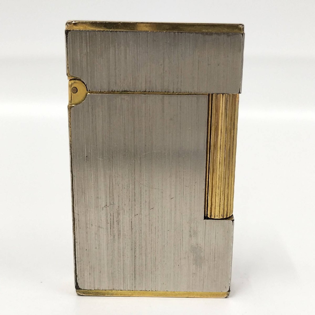 ●ジャンク S.T Dupont デュポン ローラー式 ガスライター 良音 シルバー/ゴールド 着火未確認 中古[ne]U148