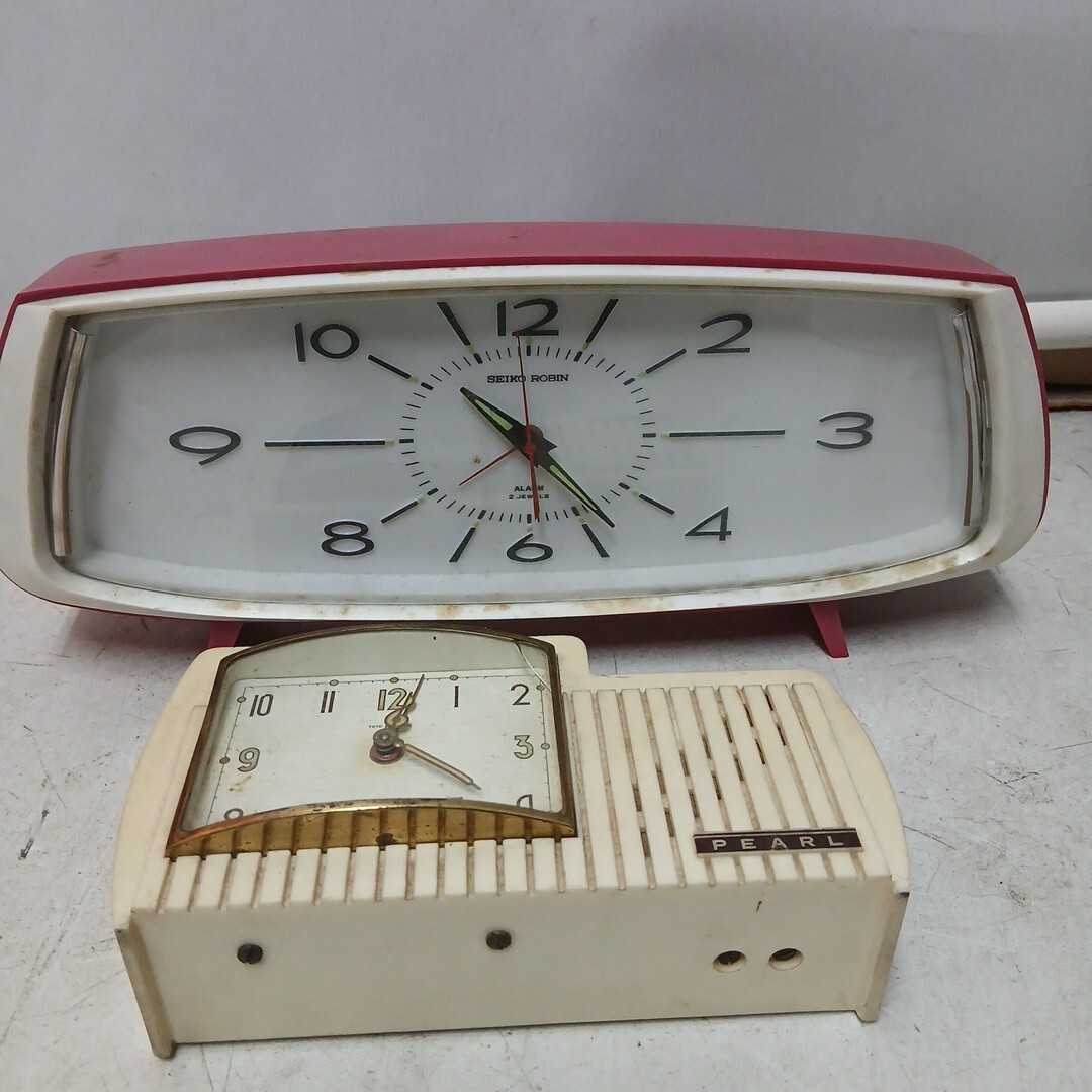 レトロ時計2個セット セイコーRB695 PEARL7033ジャンク【80サイズ】