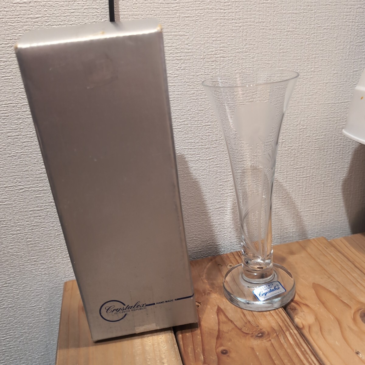 フランス製 クリスタルガラス 花瓶 一輪挿し インテリア　【60サイズ】