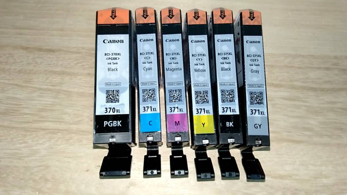 [m14683y i] 増量タイプ Canon BCI-370XL + BCI-371XL 6色 純正インク　キヤノン