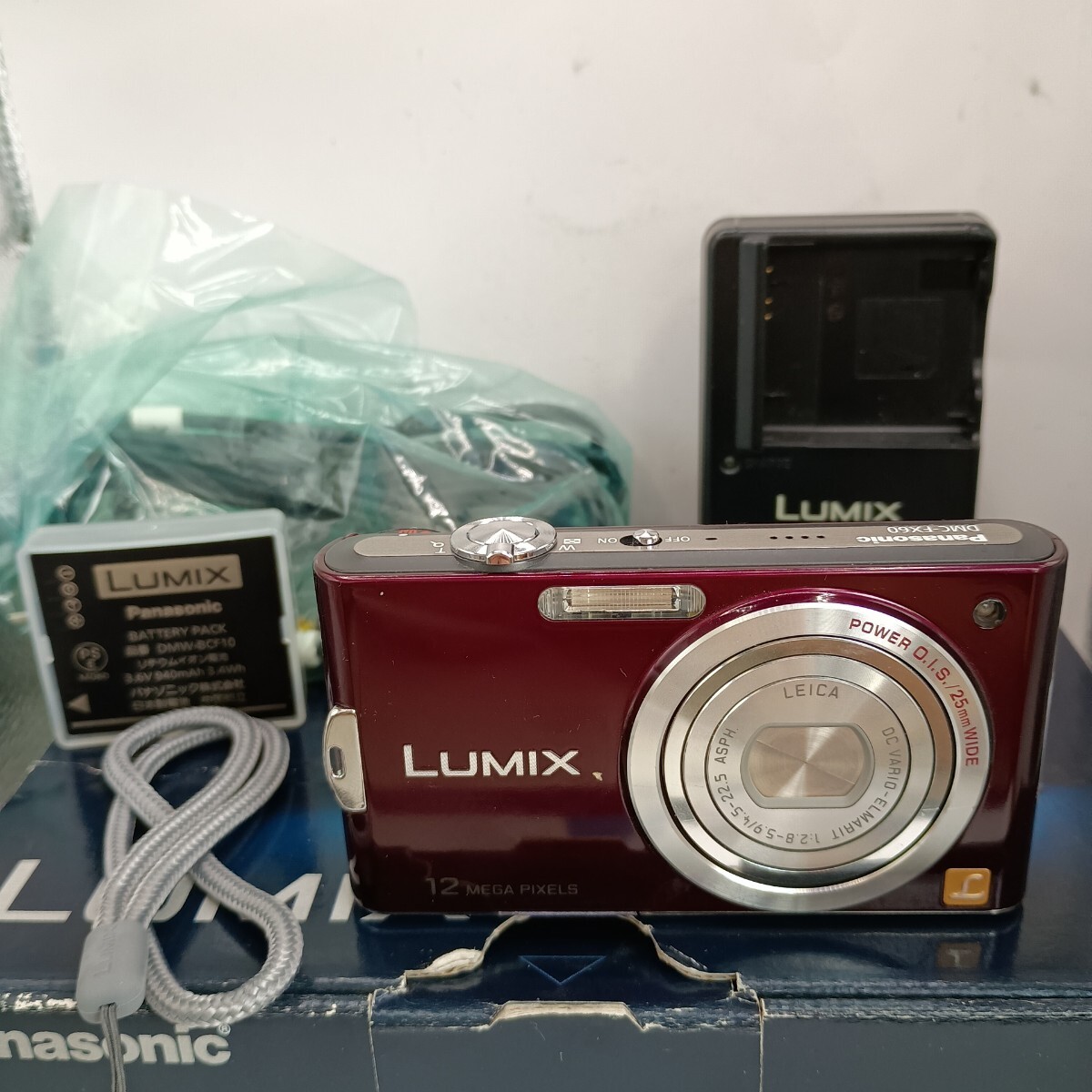 4695 [動作確認済み] 1円スタート Panasonic LUMIX DMC-FX60 コンパクトデジタルカメラ バイオレット