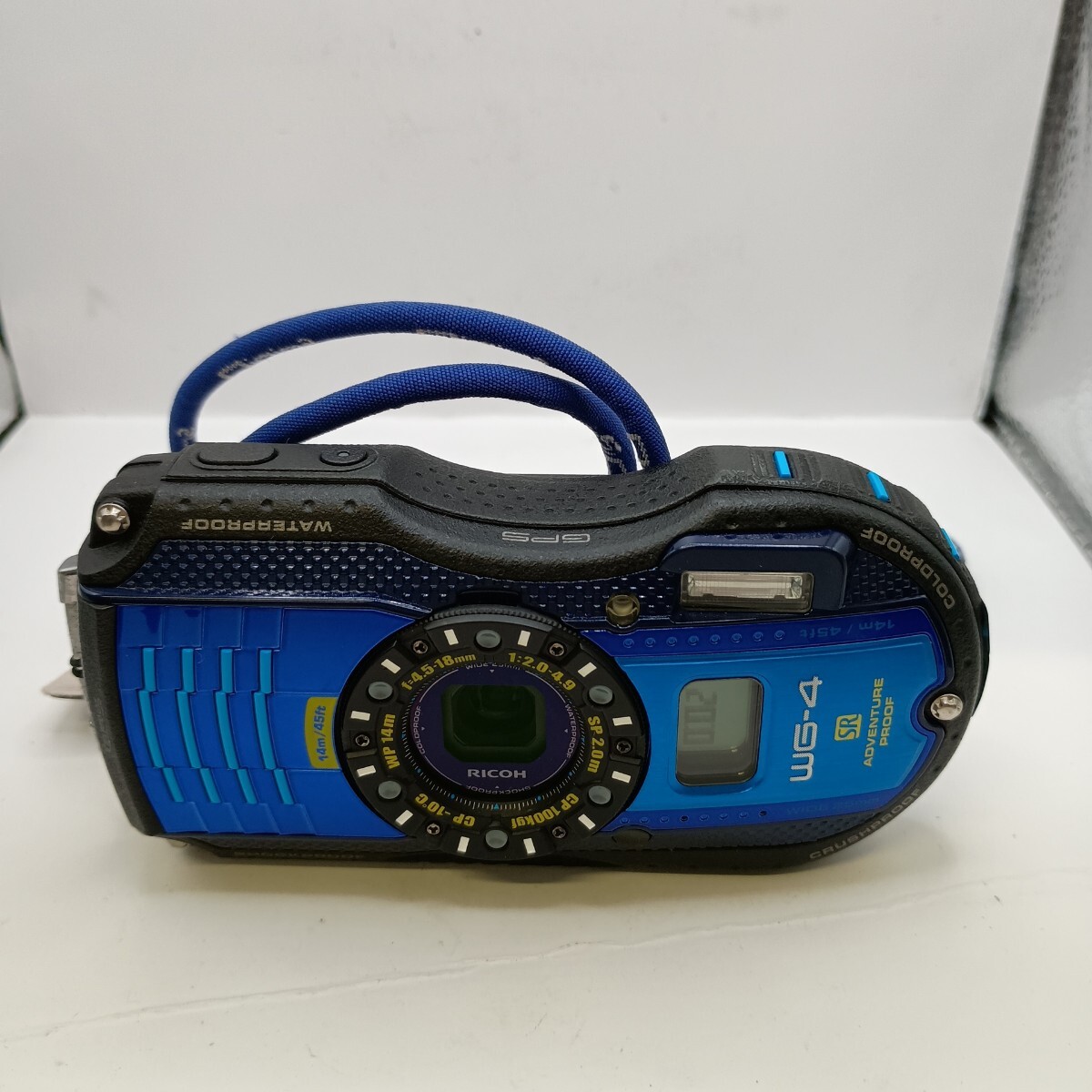 4599 1円スタート 【動作確認済み】 RICOH WG-4ブルー　コンパクトデジタルカメラ