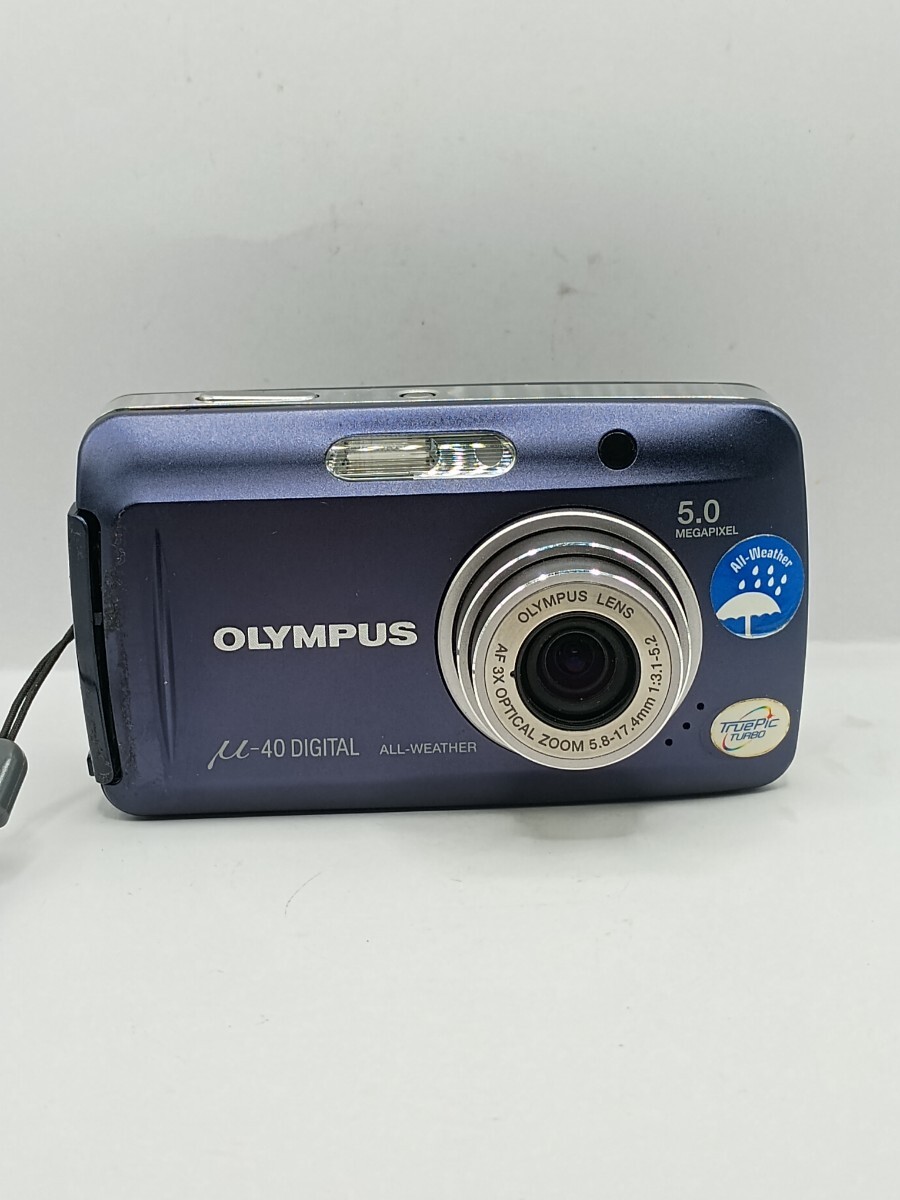 4686 【動作確認済】1円スタート OLYMPUS μ-40 DIGITAL ブルー コンパクトデジタルカメラ