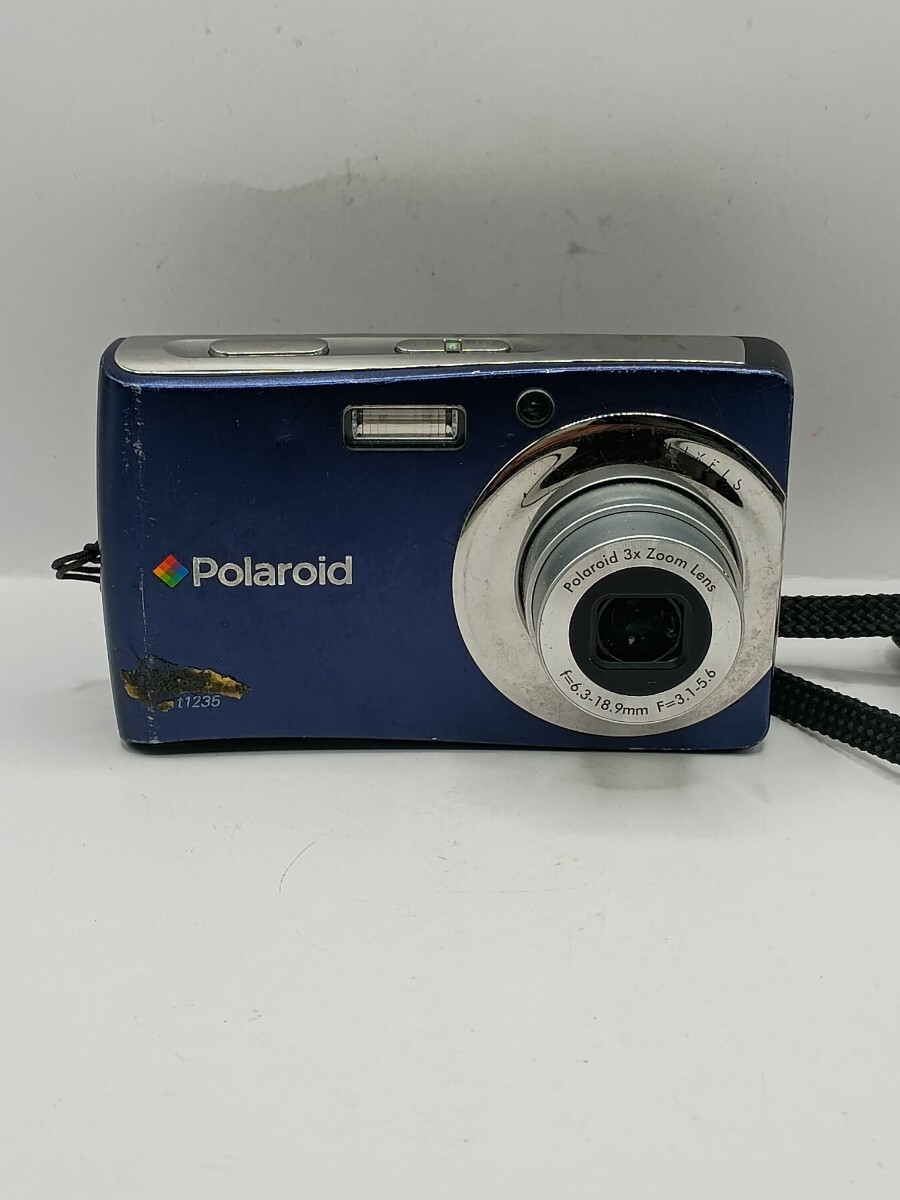 4784 【動作確認済】1円スタート Polaroid t1235 ブルー コンパクトデジタルカメラ