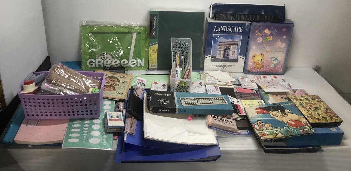 湘/文房具まとめ/電卓/ノート/シャープそろばん/ファイル/チョーク/リヒトラブクリヤーブック/P12.15-118小