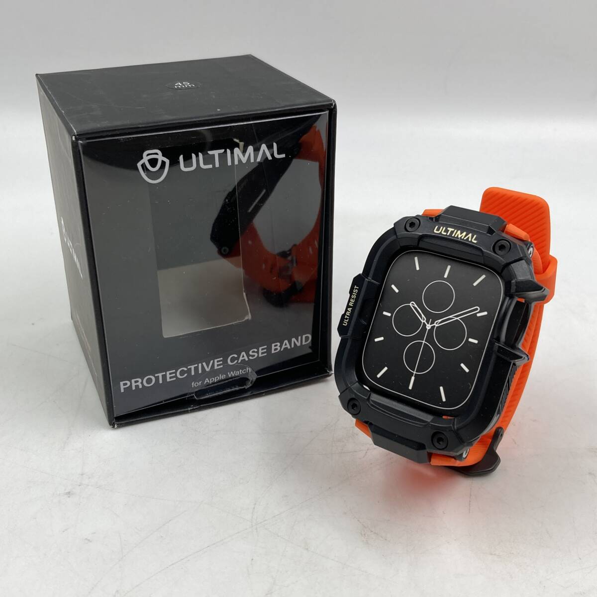 【美品】ULTIMAL コンパチブル Apple Watch バンド アップル ウォッチ バンド 45mm　オレンジ/Y40028-G2