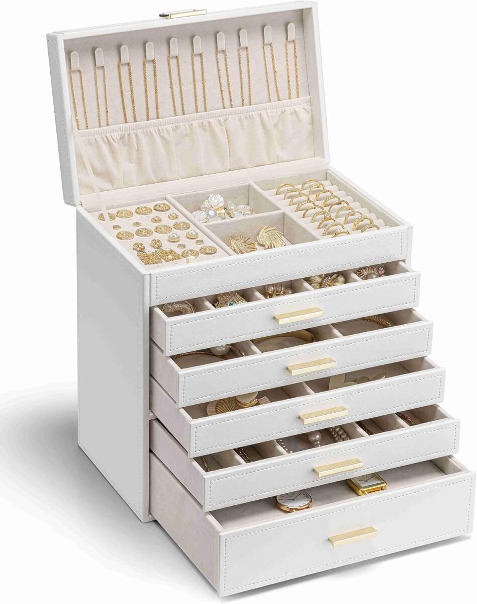 【美品】Vlando 大容量 ジュエリーボックス 6段式 引出し /Y40204-M3