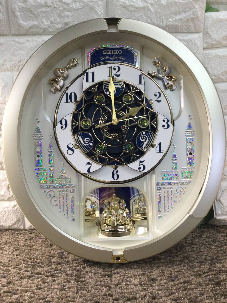 【996】SEIKO セイコー 電波時計 からくり時計 時計 掛け時計 ウェーブシンフォニー RE579S ジャンク品