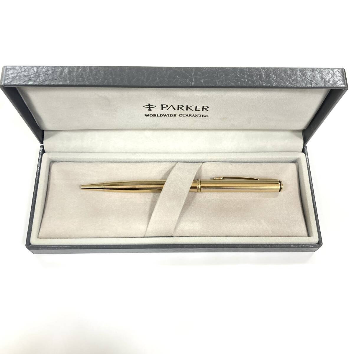 ＃4387-1 PARKER パーカー クラシックゴールド ボールペン ★筆記確認済み/ケース付き アンティーク コレクション 筆記用具 刻印