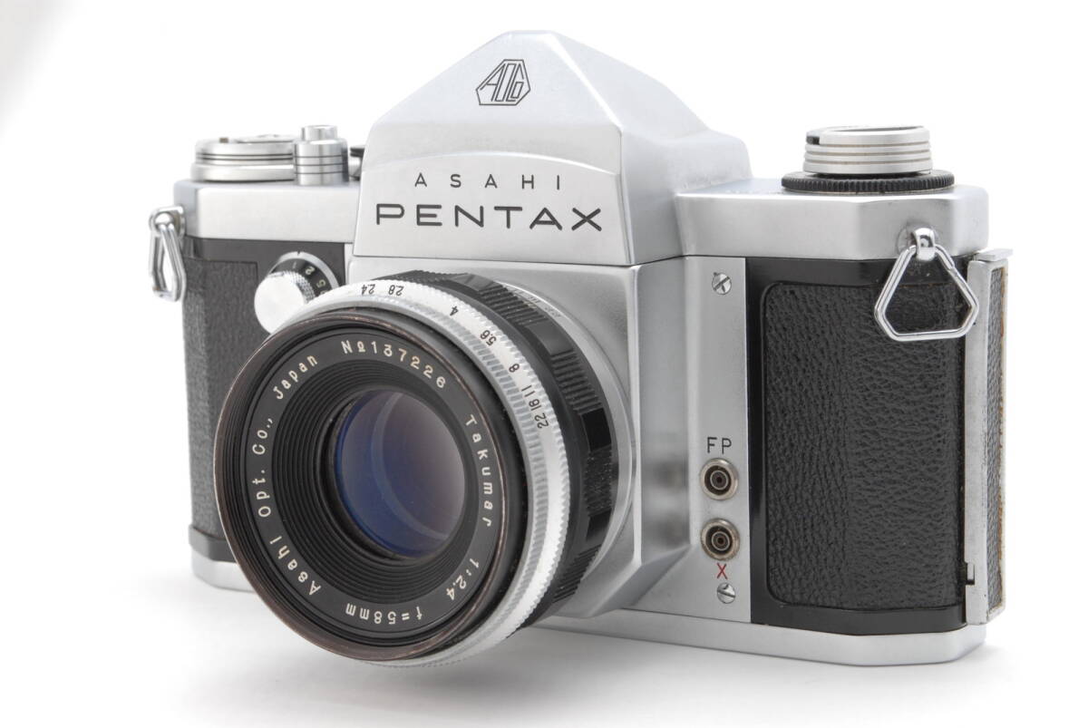 レア【美品 保障付 動作確認済】Pentax ペンタックス AP Silver 一眼レフ 35mmフィルムカメラ + Takumar 58mm f/2.4 M42 レンズ #V2200