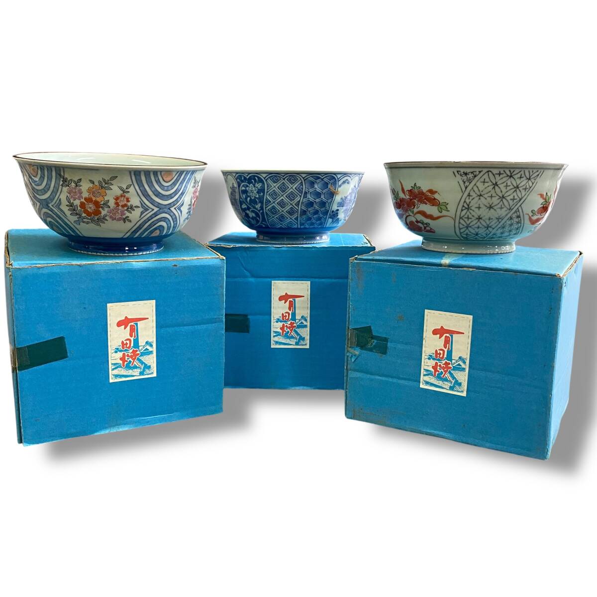 [140]260217-10703-4695 SA300 【まとめ18枚セット】有田焼 陶磁器 茶碗 絵変り 多用丼揃 