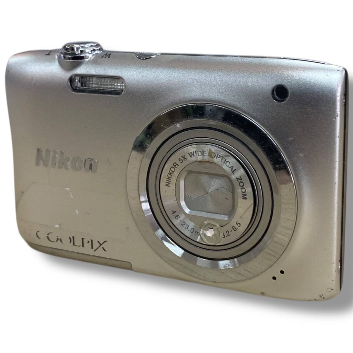 [60/D3-9/251209/9235/1810/IR300] Nikon COOLPIX A100 シルバー 5×ズーム デジカメ 動作未確認 ジャンク品