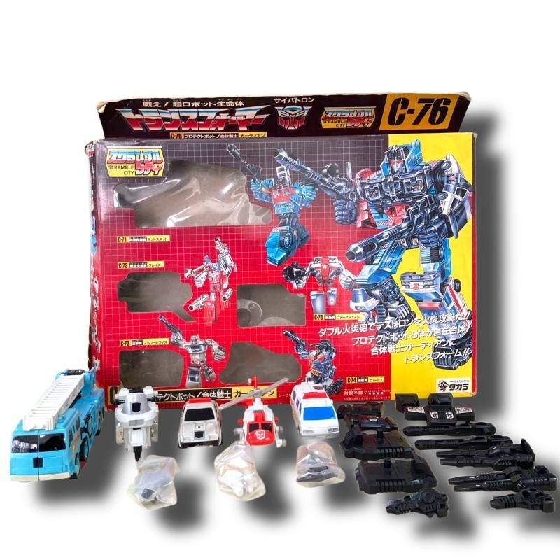 [80/D3-30/251225/9178/1126/SK2000] C-76 戦え！超ロボット生命体 トランスフォーマー 合体 5体 プロテクトボット部隊 パーツ未確認