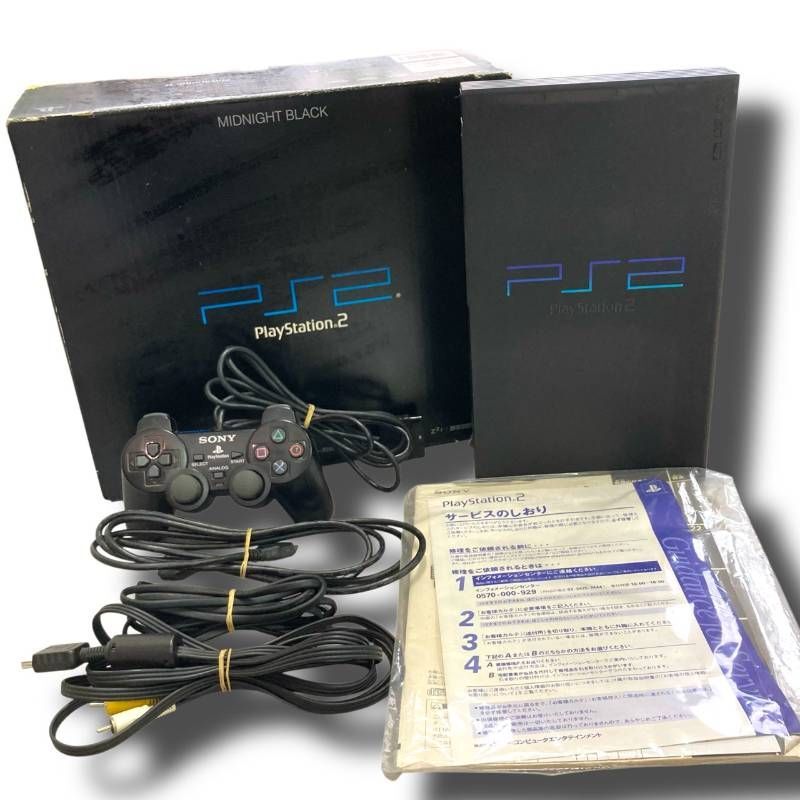 [100/D3-38/260113/9274/16/NT300]【通電確認済み】PlayStation SCPH-50000 プレステ2 PS2 本体 コントローラー 動作未確認 現状品