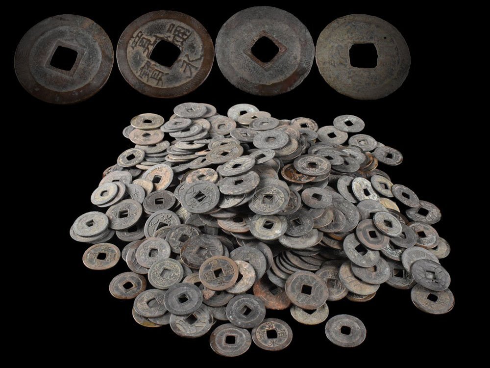 【雲】某有名収集家買取品 古銭 まとめて 総重量1780g古美術品(永楽通宝和同開珎大観通宝)CY256 DTvgffr