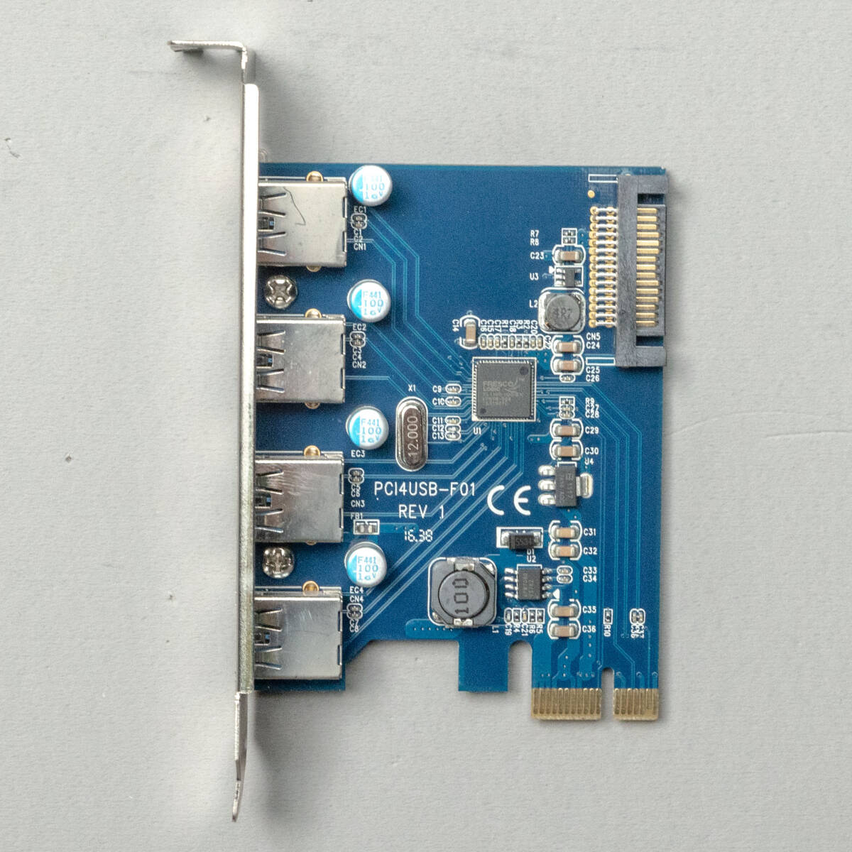 USB3.2 Gen1 ×4ポート PCI Express ×1接続インターフェイスカード Ver.2 (CIF-USB3P4FL2)