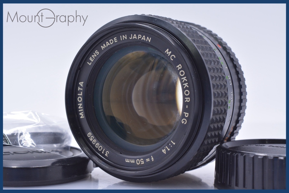 【動作保証】 ミノルタ MINOLTA MC ROKKOR-PG 50mm F1.4 前後キャップ&レンズフィルター付 同梱無料 #am4544