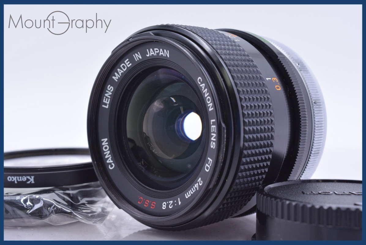 【動作保証】 キヤノン Canon FD 24mm F2.8 S.S.C. 前後キャップ&レンズフィルター付 同梱無料 #yk6351