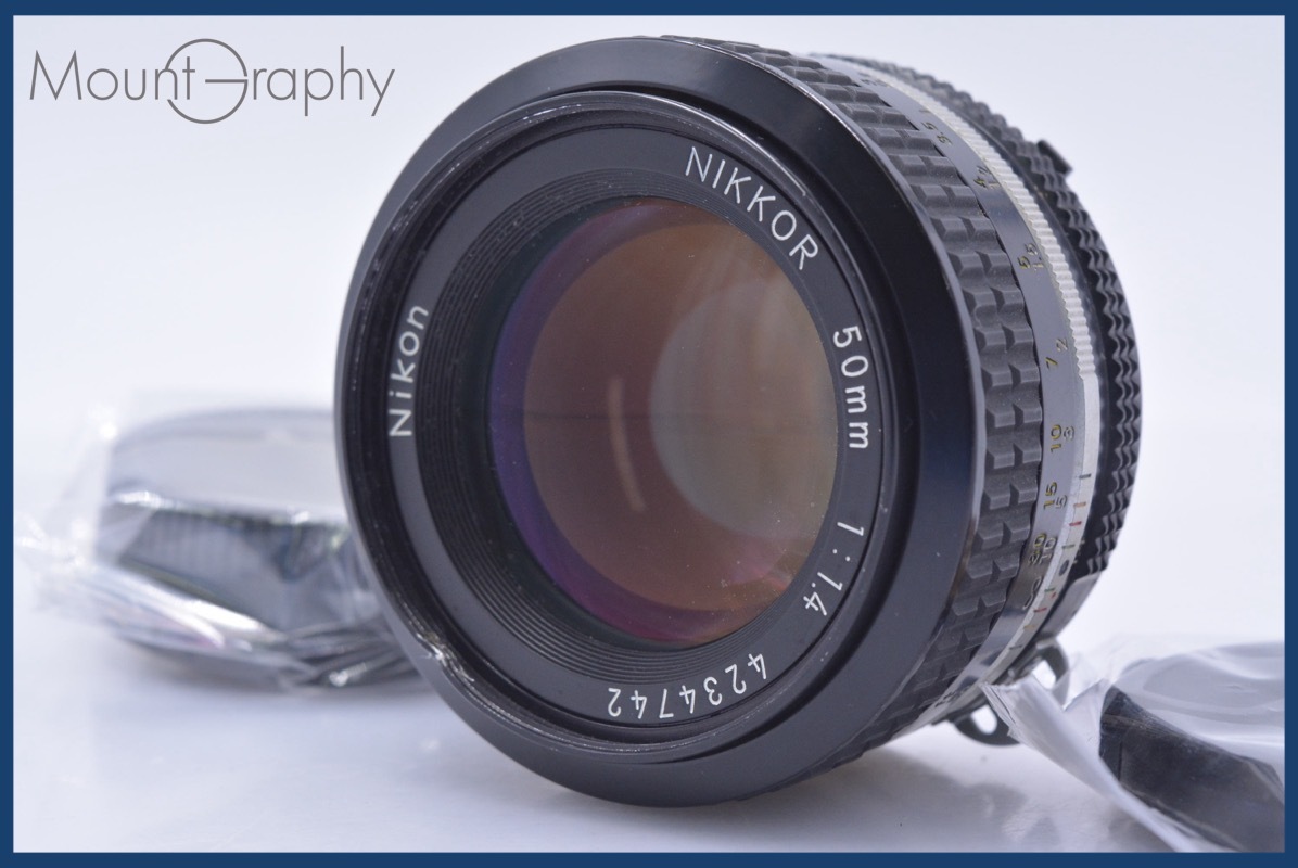 【動作保証】 ニコン Nikon NIKKOR 50mm F1.4 Ai 前後キャップ付 同梱無料 #mj9312