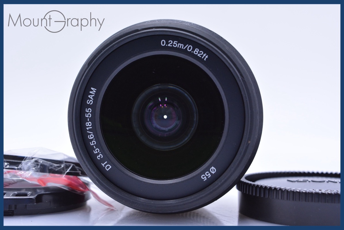 【動作保証】 ソニー SONY DT 18-55mm F3.5-5.6 SAM 前後キャップ&レンズフィルター付 同梱無料 #am4775