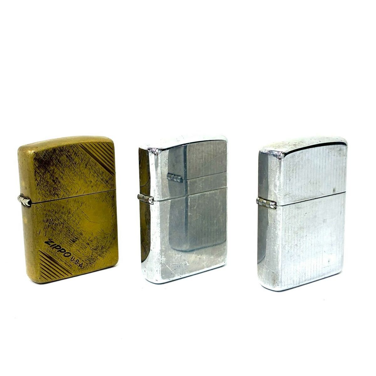 【2点火花あり】Zippo 3点 まとめ ジッポ オイルライター ライター シルバー ゴールド シンプル U.S.A 喫煙グッズ ITB1IK7OAQEK E0309
